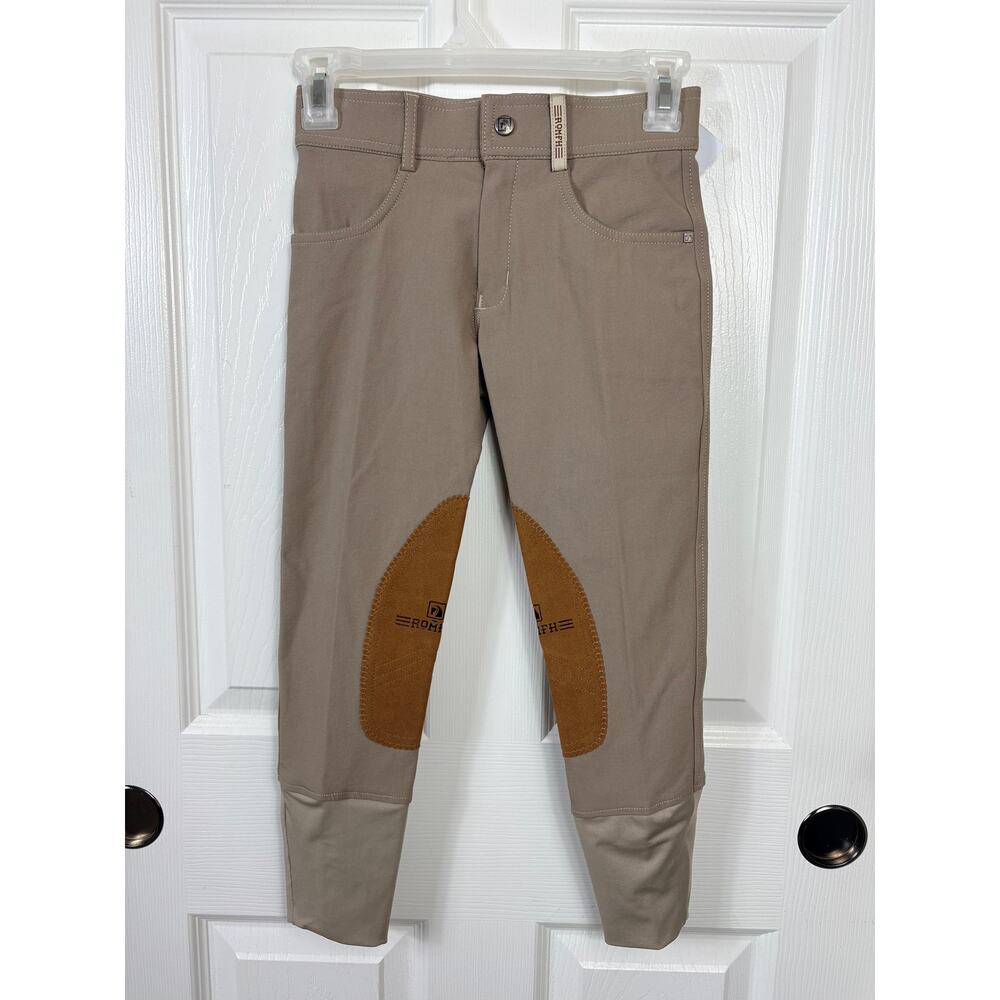 Romfh 'International' Euro Seat Knee Patch Breech Classic Beige Youth 10 NWT
